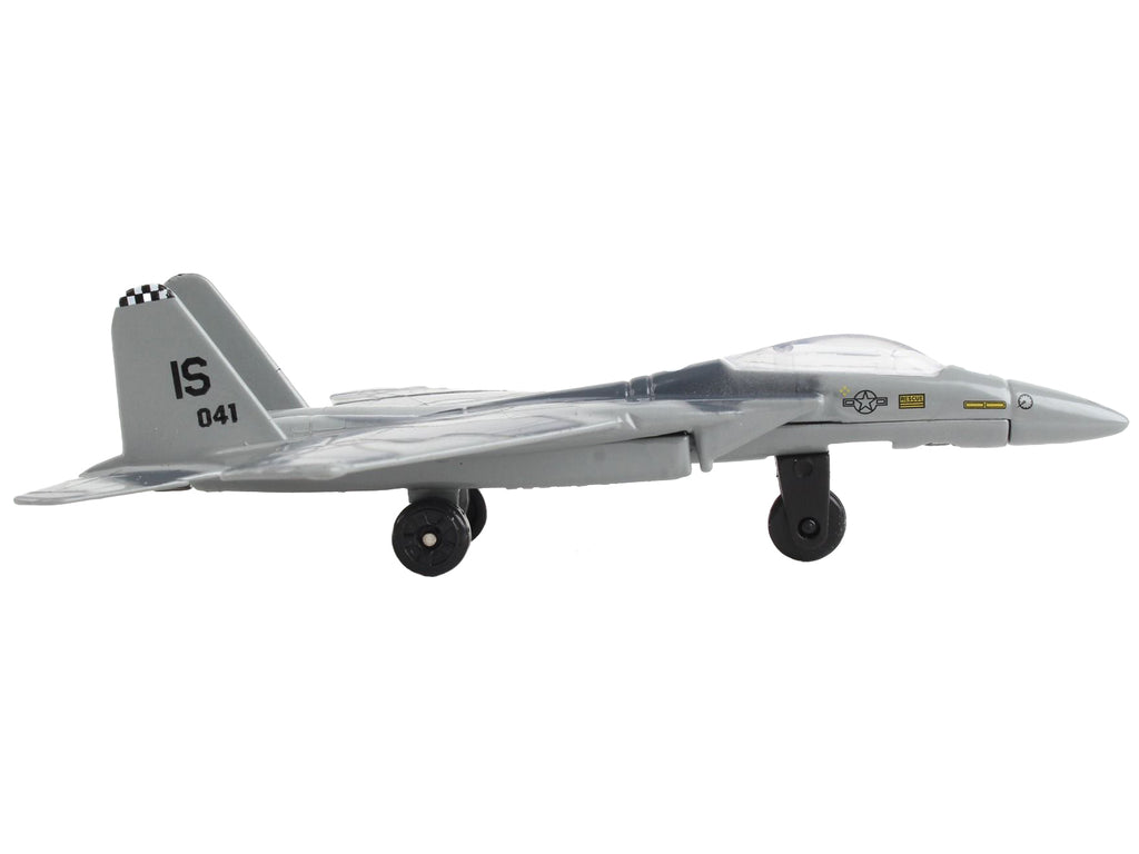 McDonnell Douglas F-15 Eagle Fighter Aircraft Gray Camouflage 'United States Air Force' with Runway Section Diecast Model Airplane by Runway24