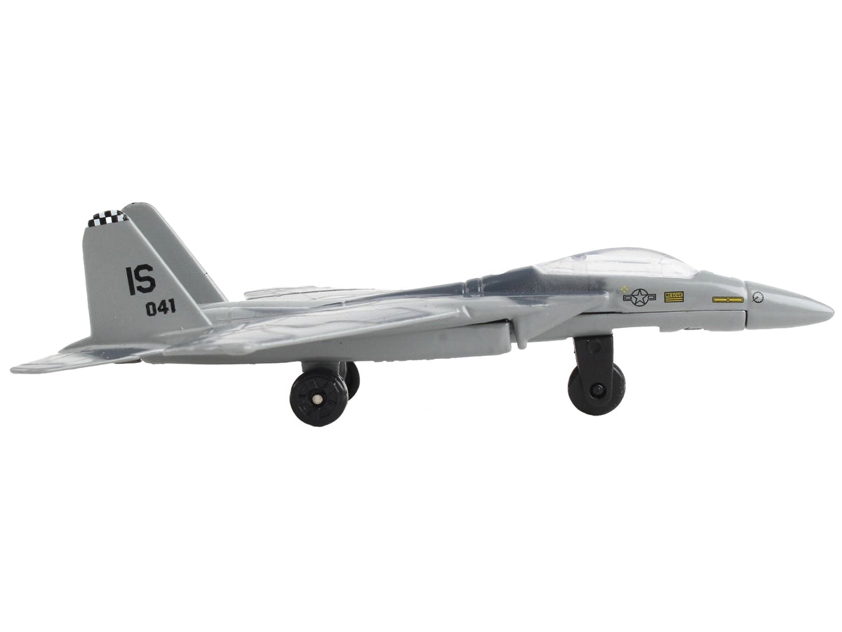 McDonnell Douglas F-15 Eagle Fighter Aircraft Gray Camouflage 'United States Air Force' with Runway Section Diecast Model Airplane by Runway24