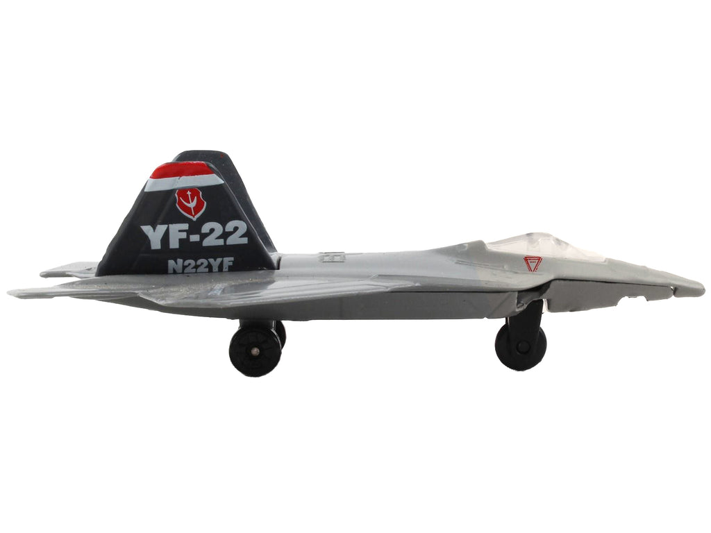 Lockheed Martin F-22 Raptor Stealth Aircraft Gray 'United States Air Force YF-22' with Runway Section Diecast Model Airplane by Runway24