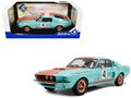 1967 Shelby GT500 #4 'Gulf Racing Tribute' Light Blue with Orange Stripes 1/18 Diecast Model Car by Solido