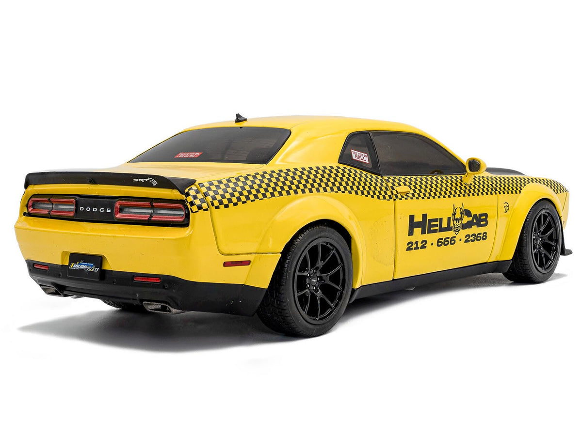 2023 Dodge Challenger SRT Hellcat Redeye Widebody Taxi 'NYC Hellcab' Yellow with Black Hood and Graphics 1/18 Diecast Model Car by Solido