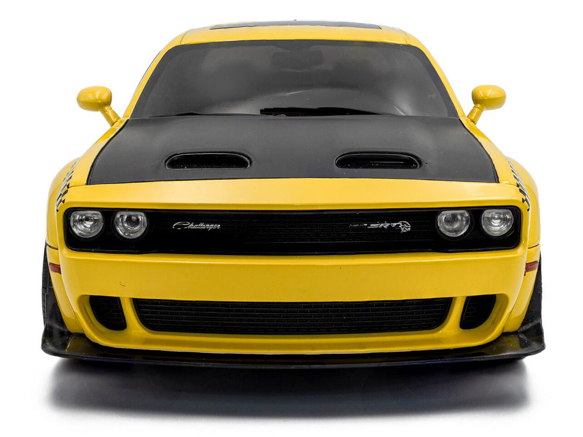 2023 Dodge Challenger SRT Hellcat Redeye Widebody Taxi 'NYC Hellcab' Yellow with Black Hood and Graphics 1/18 Diecast Model Car by Solido