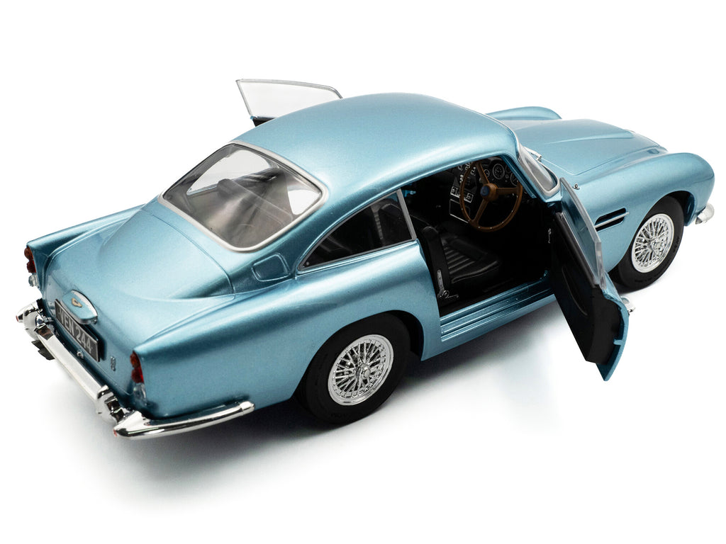 1964 Aston Martin DB5 RHD (Right Hand Drive) Light Blue Metallic 1/18 Diecast Model Car by Solido