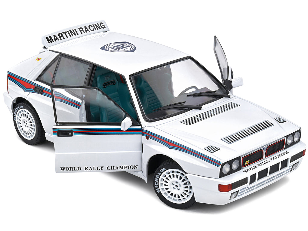 1992 Lancia Delta HF Integrale Evo 1 Martini 6 White with Blue and Red Stripes 'World Rally Champion - Martini Racing' 1/18 Diecast Model Car by Solido