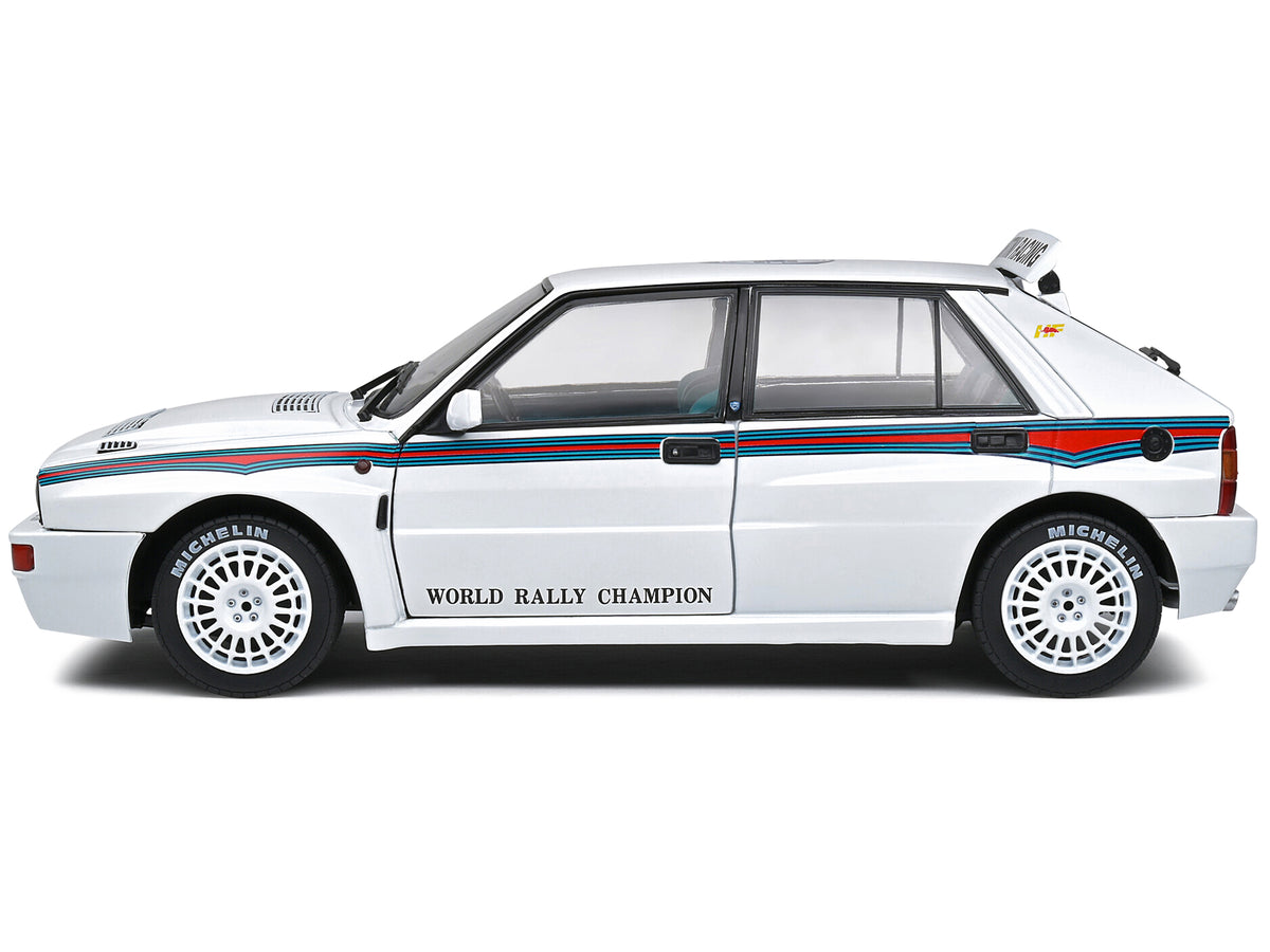 1992 Lancia Delta HF Integrale Evo 1 Martini 6 White with Blue and Red Stripes 'World Rally Champion - Martini Racing' 1/18 Diecast Model Car by Solido