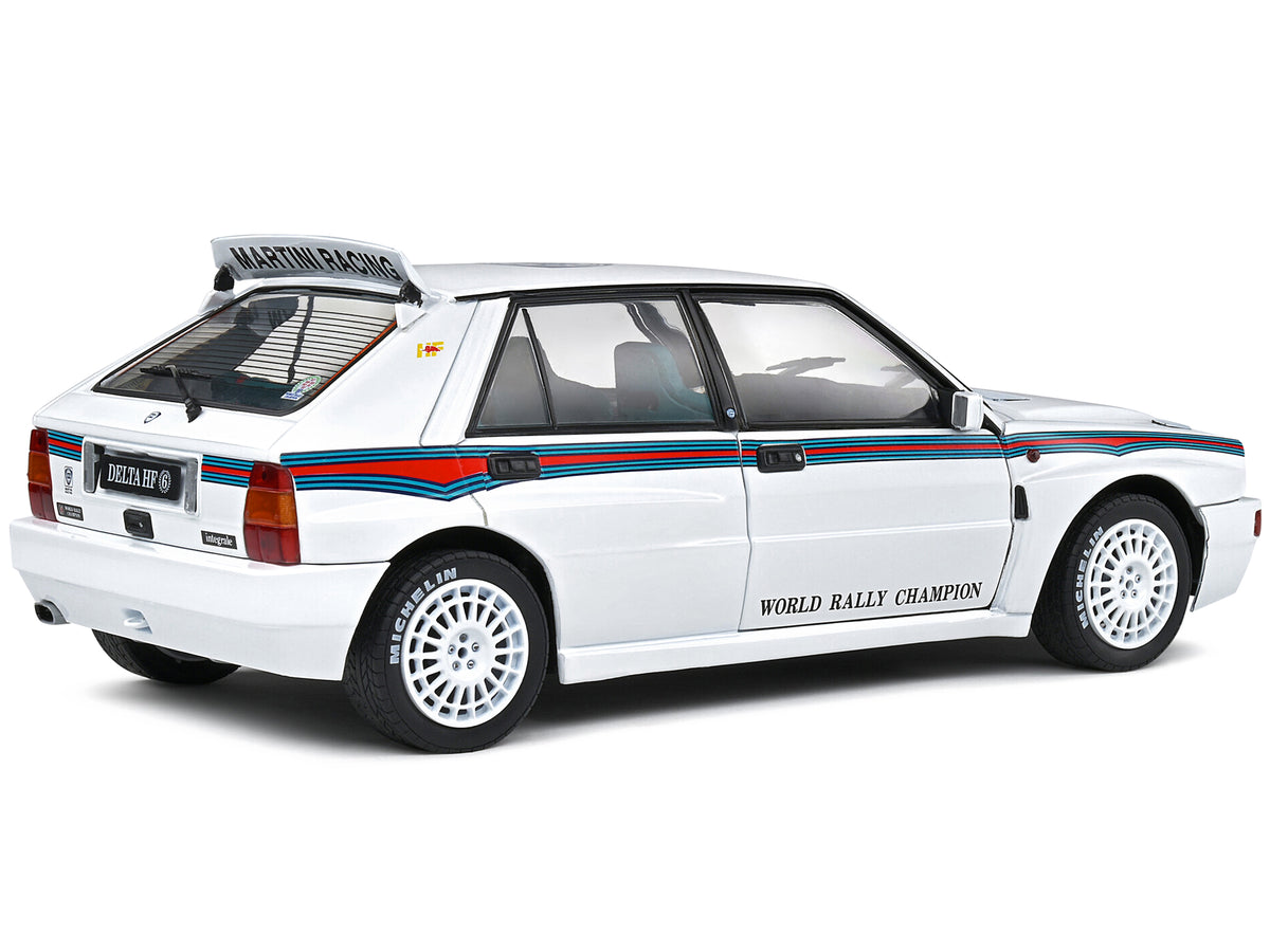 1992 Lancia Delta HF Integrale Evo 1 Martini 6 White with Blue and Red Stripes 'World Rally Champion - Martini Racing' 1/18 Diecast Model Car by Solido