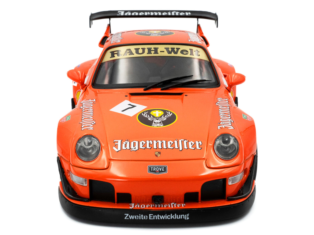 2020 RWB Bodykit #7 'Jagermeister' Orange with Graphics 1/18 Diecast Model Car by Solido