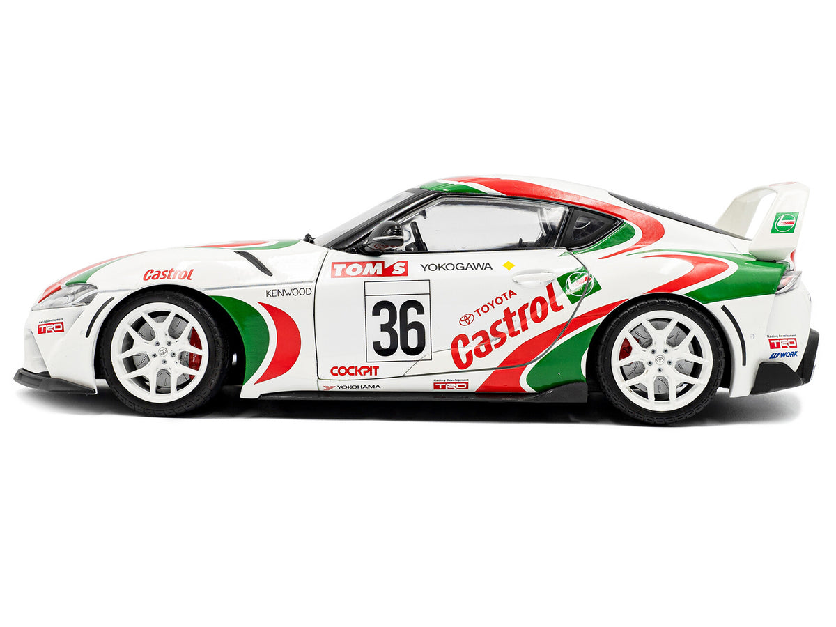 2024 Toyota GR Supra #36 'Toyota Racing Tribute' White with Green and Red Graphics 1/18 Diecast Model Car by Solido