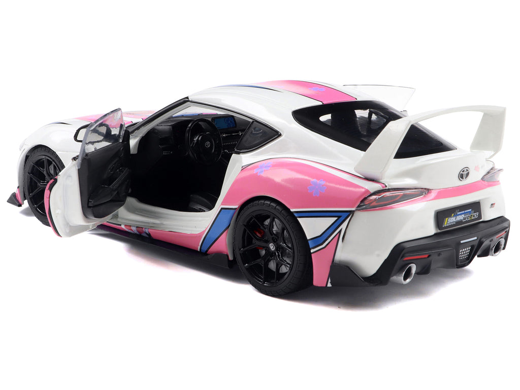 2024 Toyota GR Supra 'Itasha' White with Graphics 'StreetFighters' 1/18 Diecast Model Car by Solido