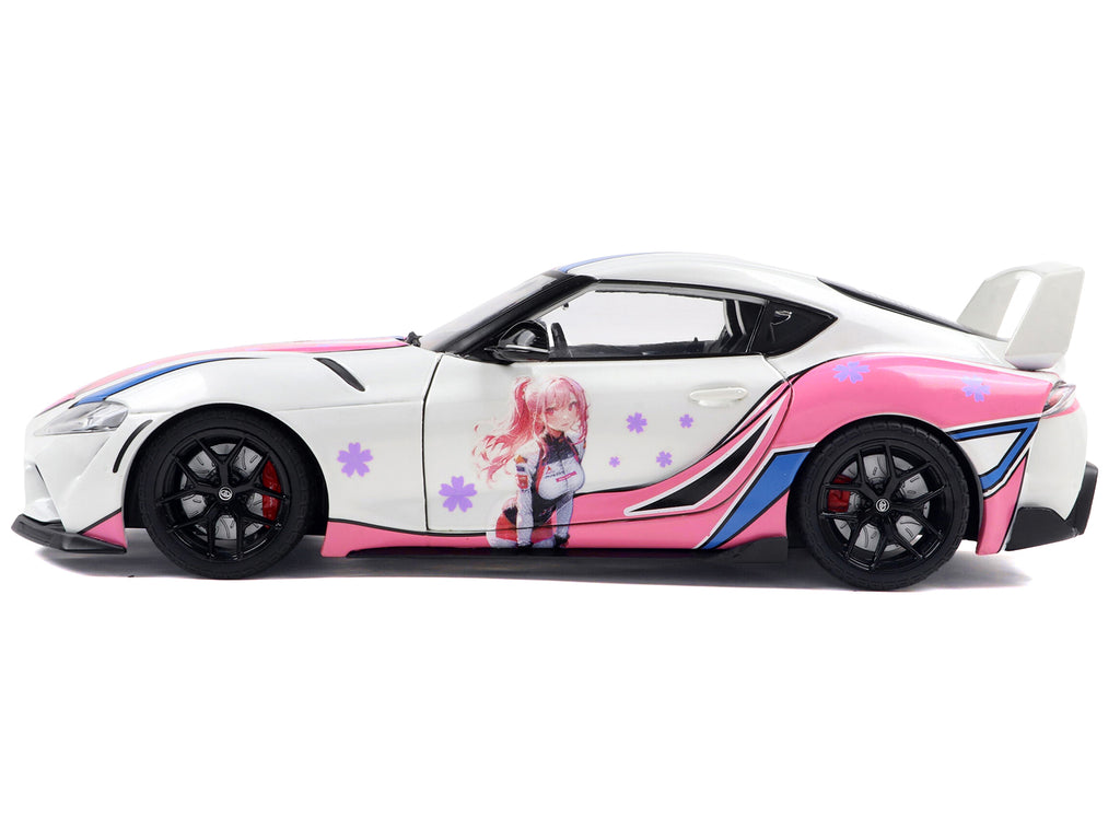 2024 Toyota GR Supra 'Itasha' White with Graphics 'StreetFighters' 1/18 Diecast Model Car by Solido