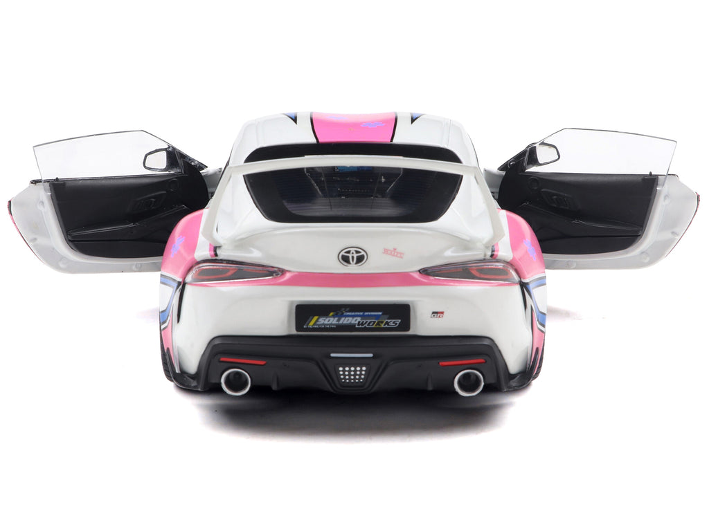 2024 Toyota GR Supra 'Itasha' White with Graphics 'StreetFighters' 1/18 Diecast Model Car by Solido