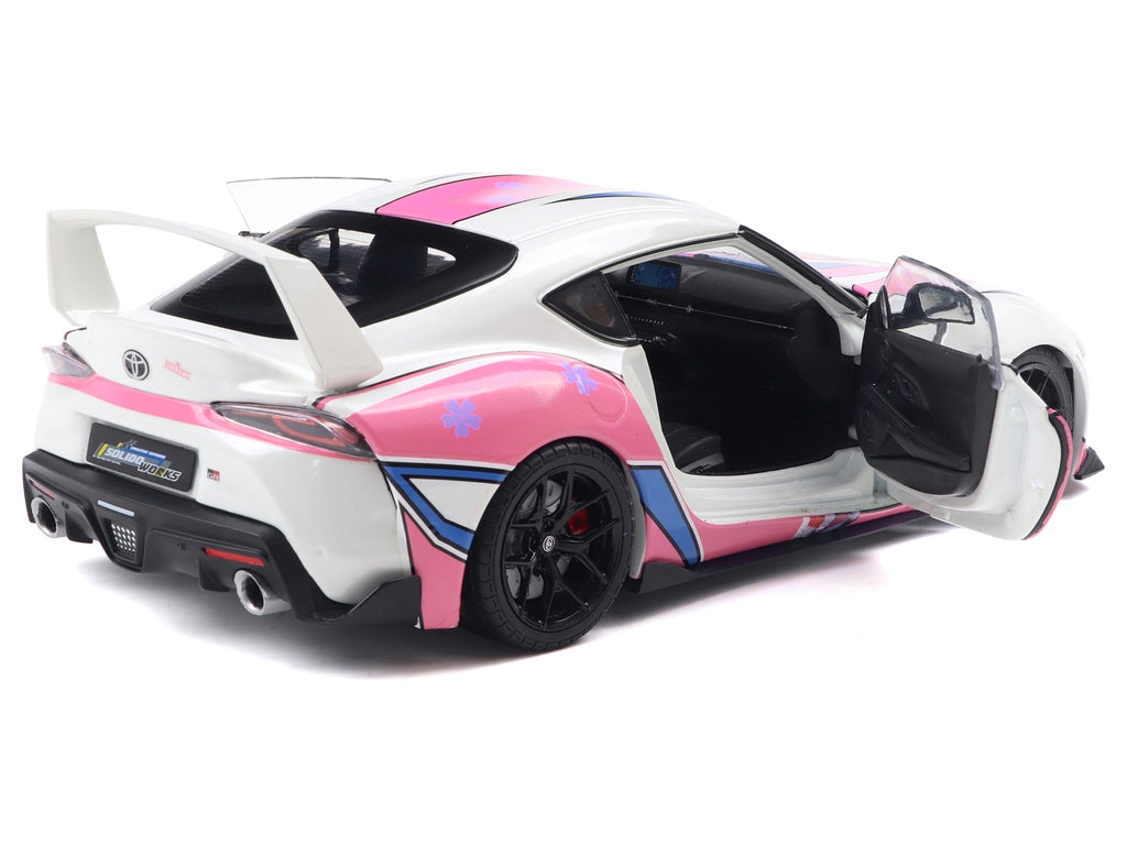 2024 Toyota GR Supra 'Itasha' White with Graphics 'StreetFighters' 1/18 Diecast Model Car by Solido