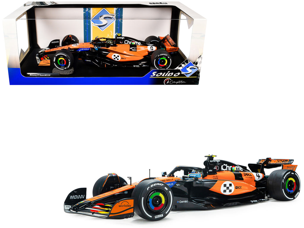 McLaren MCL39 #4 Lando Norris 'OKX' Winner Formula One F1 'Monaco GP' (2025) 'Competition' Series 1/18 Diecast Model Car by Solido