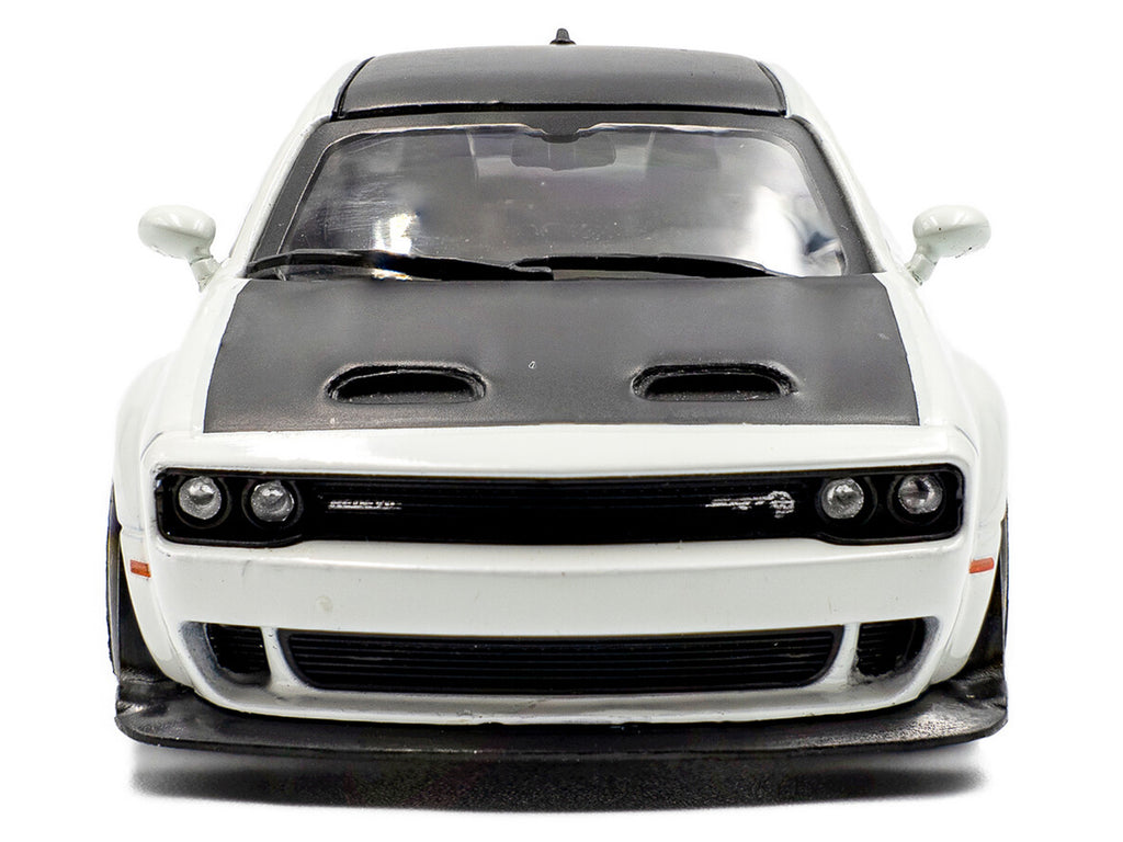 2020 Dodge Challenger SRT Hellcat Redeye Widebody White Knuckle with Matt Black Hood and Top 1/43 Diecast Model Car by Solido