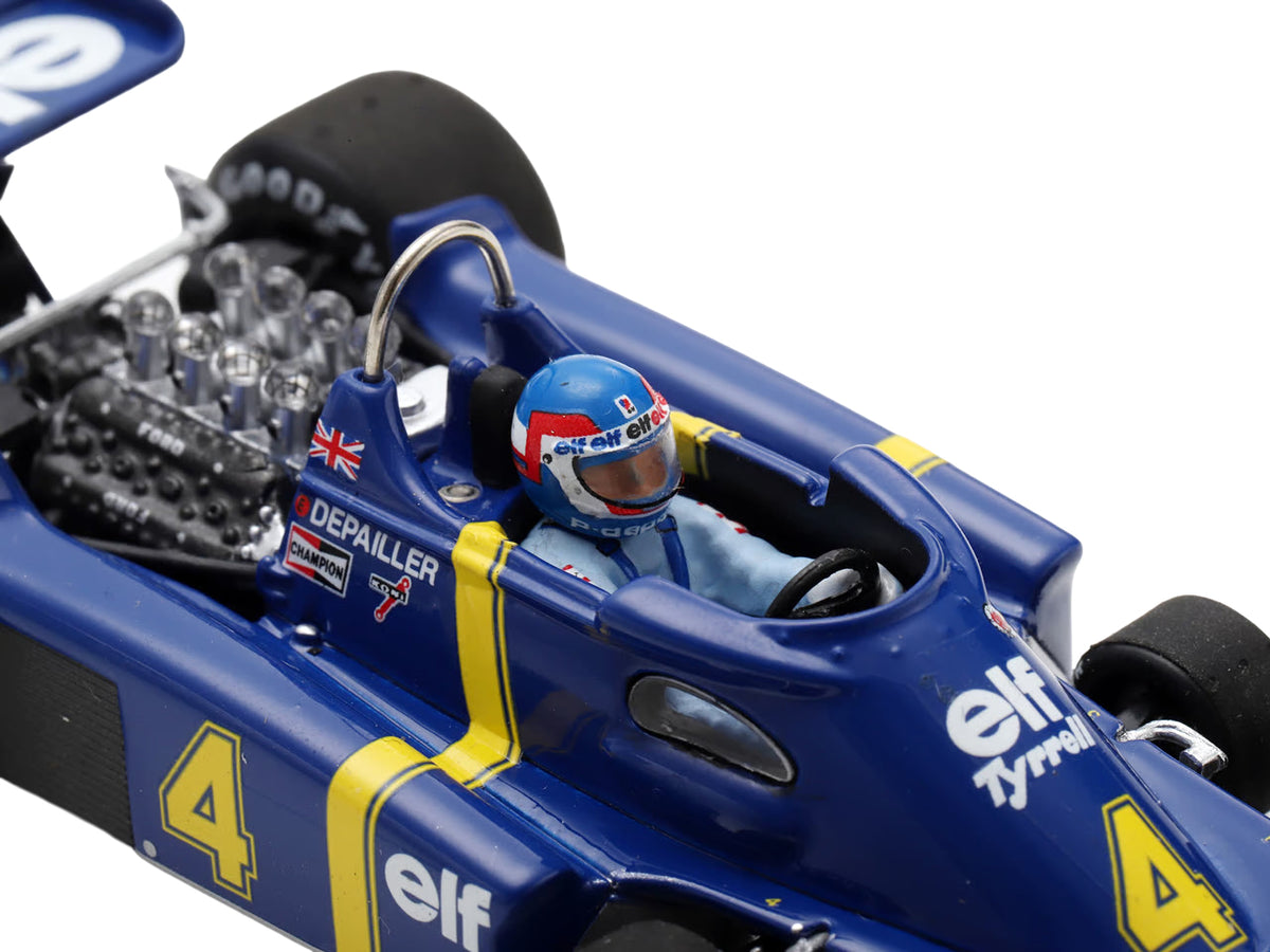 Tyrrell P34 #4 Patrick Depailler 2nd Place Formula One F1 'Swedish GP' (1976) with Driver 1/43 Model Car by Spark