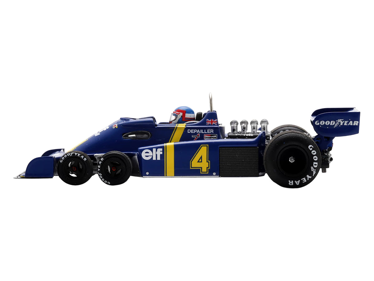 Tyrrell P34 #4 Patrick Depailler 2nd Place Formula One F1 'Swedish GP' (1976) with Driver 1/43 Model Car by Spark
