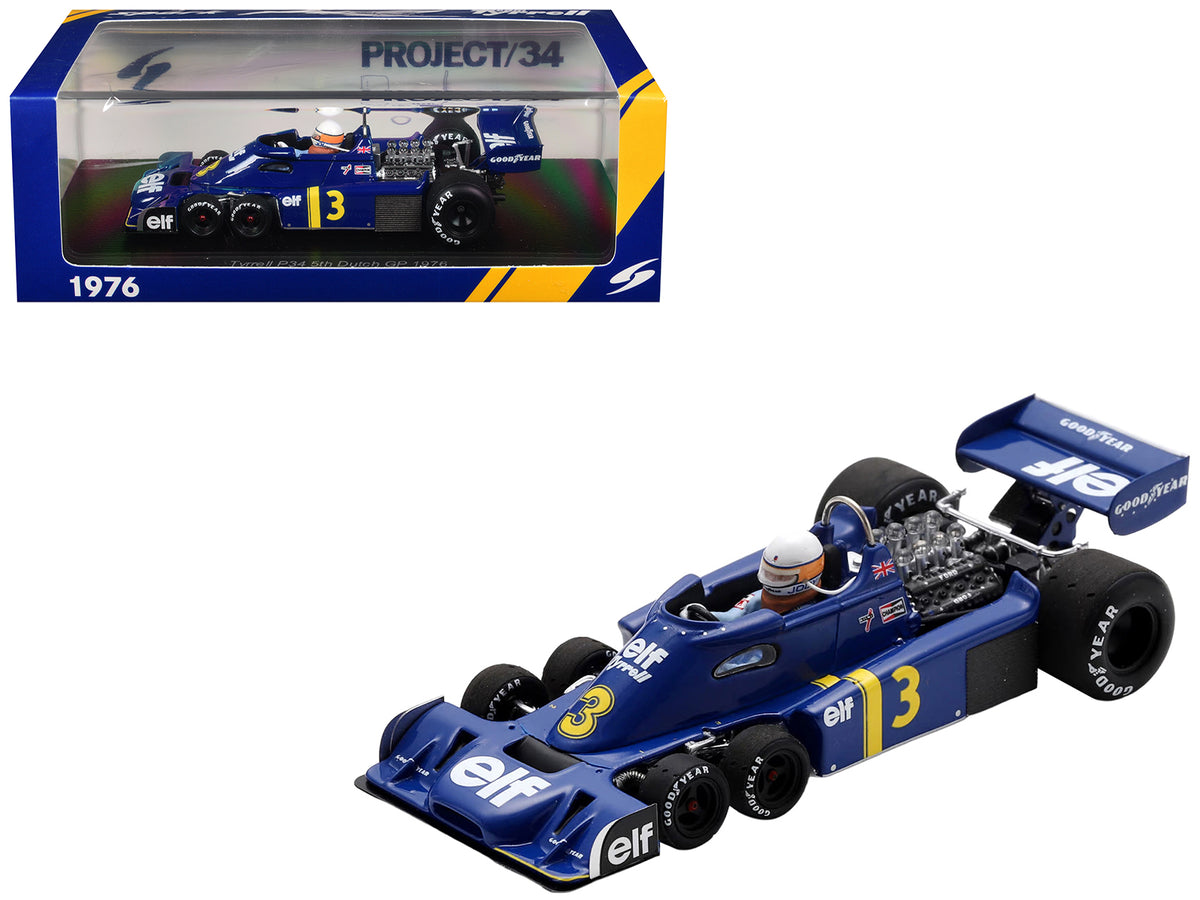 Tyrrell P34 #3 Jody Scheckter Formula One F1 'Dutch GP' (1976) with Driver 1/43 Model Car by Spark