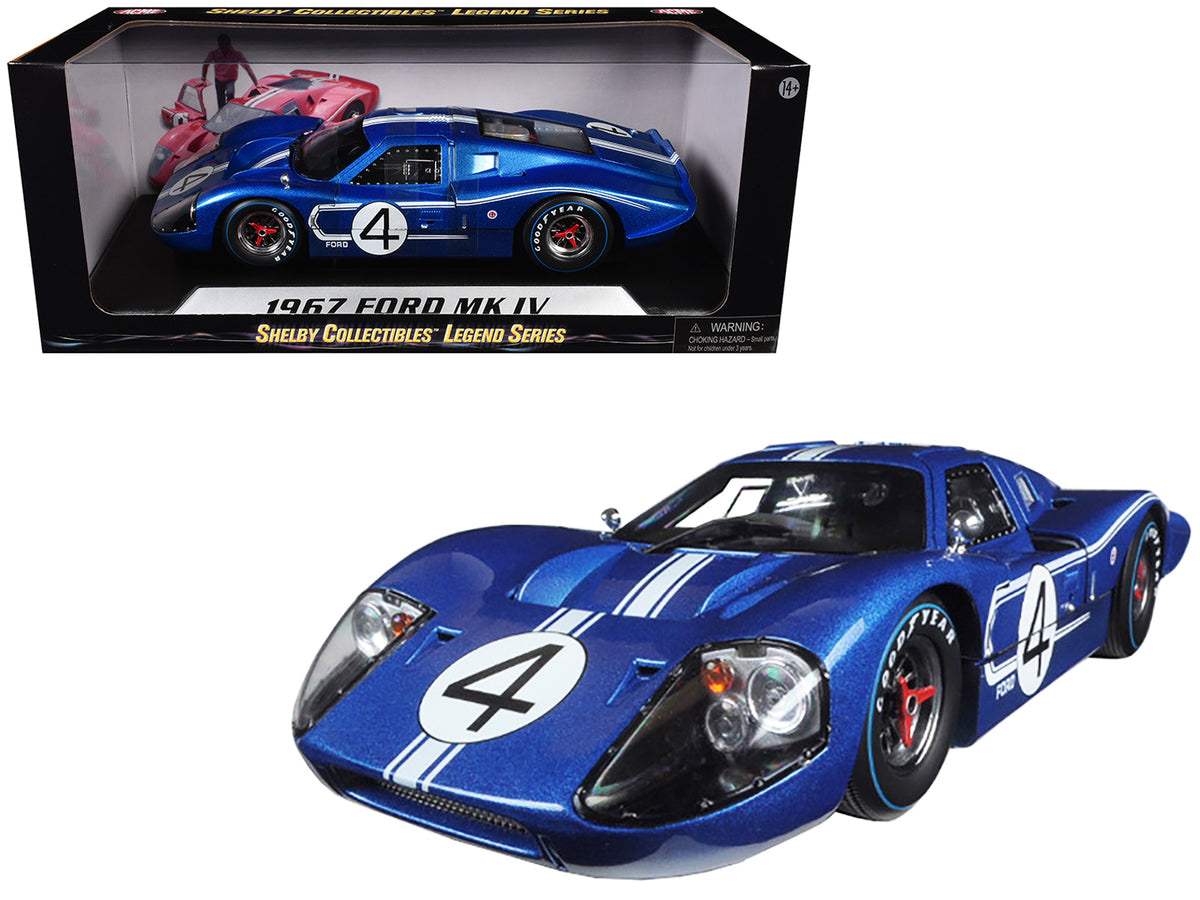 Ford GT MK IV #4 Blue L. Ruby - D. Hulme 24 Hours of Le Mans (1967) 1/18 Diecast Model Car by Shelby Collectibles