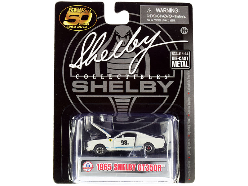 1965 Ford Mustang Shelby GT350R #98B 'Terlingua Racing Team' White with Blue Stripes 'Shelby American 50 Years' (1962-2012) 1/64 Diecast Model Car by Shelby Collectibles