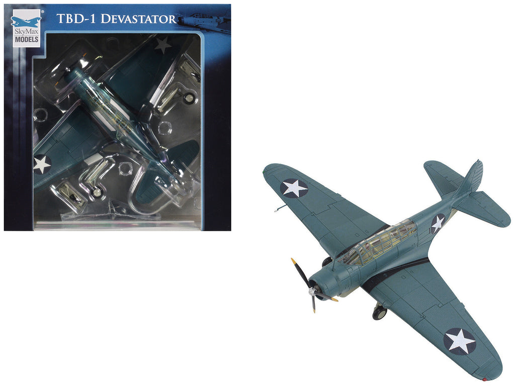 Douglas TBD-1 Devastator Bomber Aircraft 'Battle of Midway Lt Cdr EE Lindsey VT-6 USS Enterprise' (1942) United States Navy 'SkyMax Models' Series 1/72 Diecast Model by Hobby Master