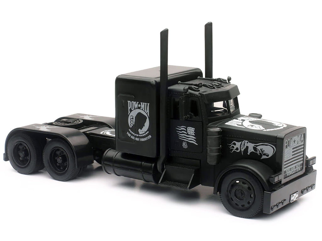 Peterbilt Custom Truck Black Out 'POW-MIA You Are Not Forgotten' 1/32 Diecast Model by New Ray