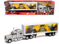 Peterbilt 389 Truck Silver Metallic with Dry Van Trailer 'Trucker Keep The World Running' 'Long Haul Truckers' Series 1/32 Diecast Model by New Ray