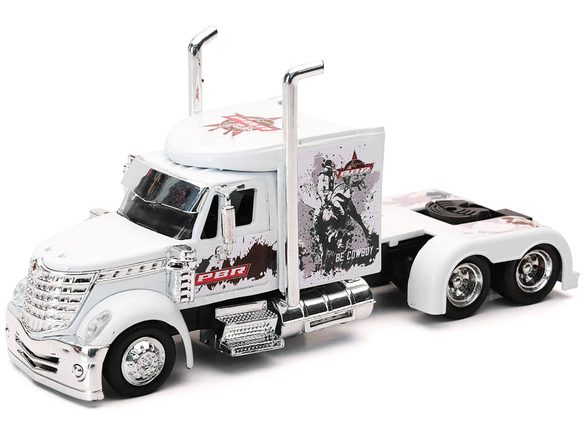 International Lonestar Truck Tractor White 'PBR Professional Bull Riders' 1/43 Diecast Model by New Ray