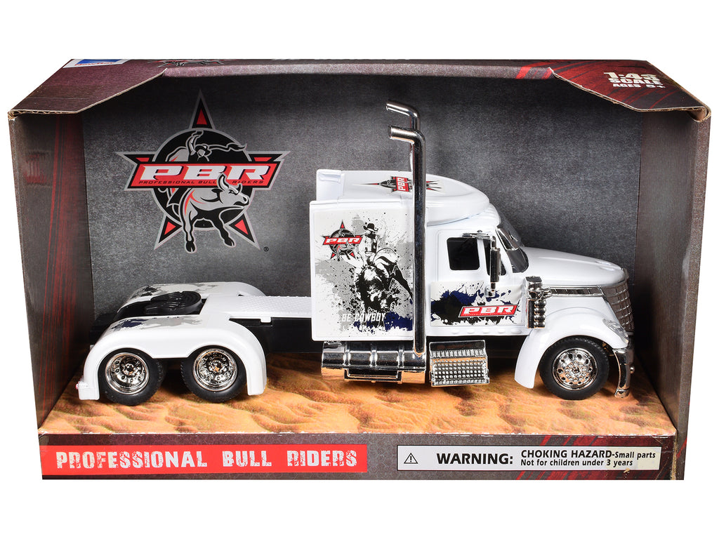 International Lonestar Truck Tractor White 'PBR Professional Bull Riders' 1/43 Diecast Model by New Ray