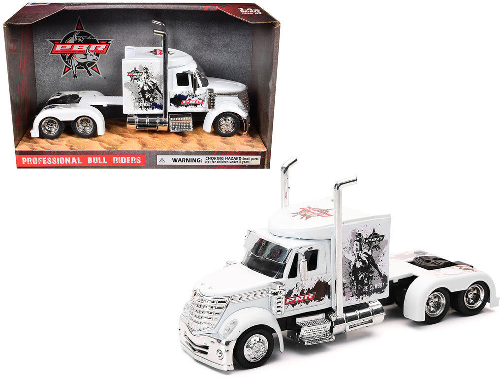 International Lonestar Truck Tractor White 'PBR Professional Bull Riders' 1/43 Diecast Model by New Ray