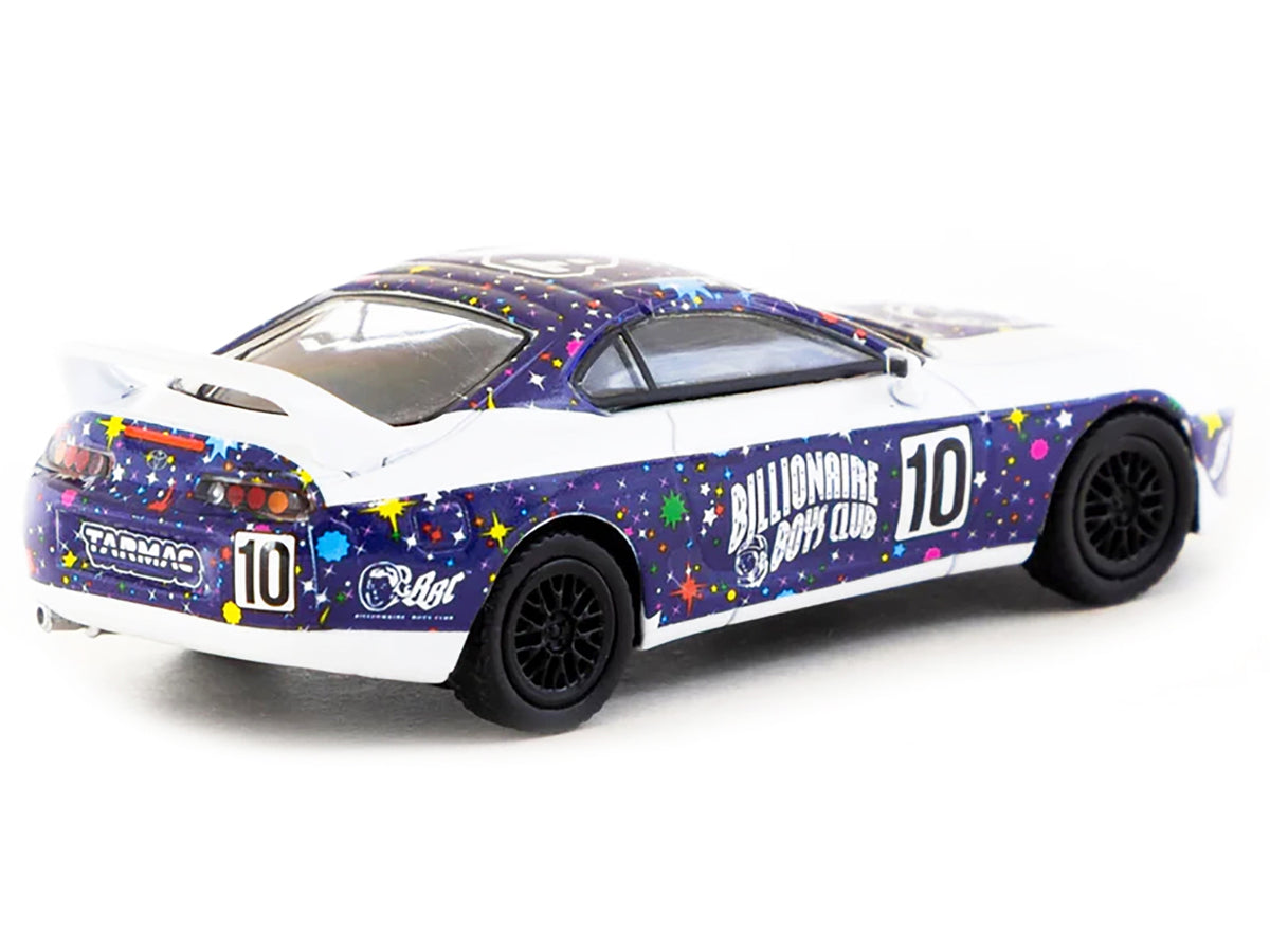 Toyota Supra RHD (Right Hand Drive) #10 'Billionaire Boys Club' Purple and White with Graphics 'Hobby64' Series 1/64 Diecast Model Car by Tarmac Works