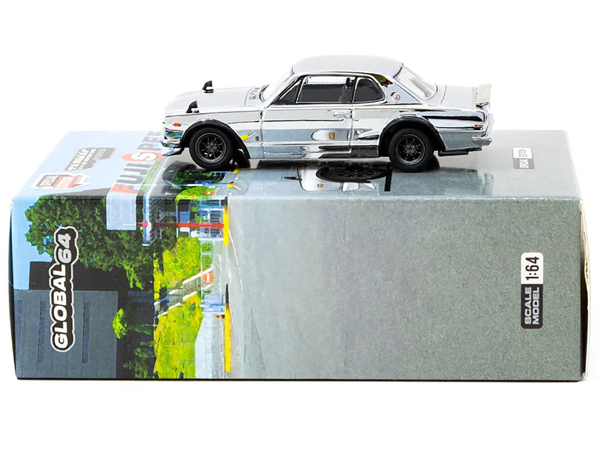 Nissan Skyline HT 2000GT-R RHD (Right Hand Drive) Silver Chrome 'Japan Special Edition' 'Global64' Series 1/64 Diecast Model Car by Tarmac Works