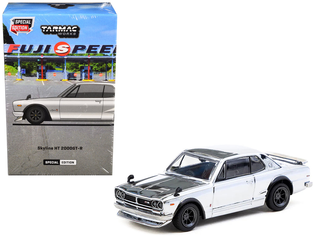 Nissan Skyline HT 2000GT-R RHD (Right Hand Drive) Silver Chrome 'Japan Special Edition' 'Global64' Series 1/64 Diecast Model Car by Tarmac Works