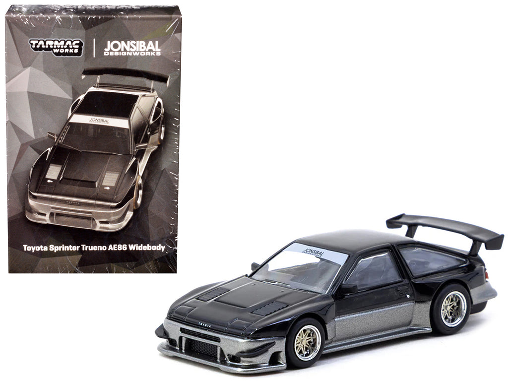 Toyota Sprinter Trueno AE86 Widebody RHD (Right Hand Drive) 'Jonsibal Designworks' Black and Gray Metallic 'Global64' Series 1/64 Diecast Model by Tarmac Works