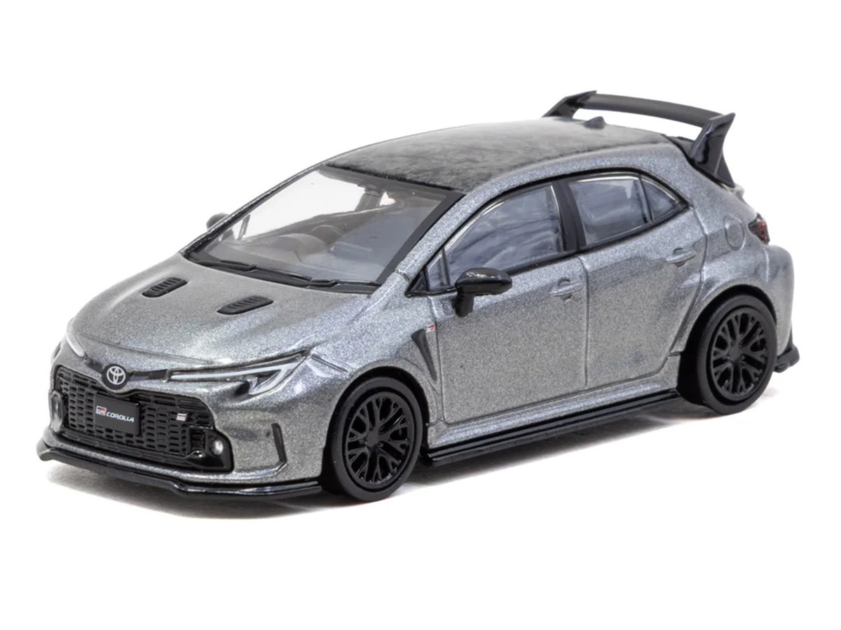 Toyota GR Corolla RHD (Right Hand Drive) Gray Metallic with Metal Oil Can Packaging 'Global64' Series 1/64 Diecast Model Car by Tarmac Works