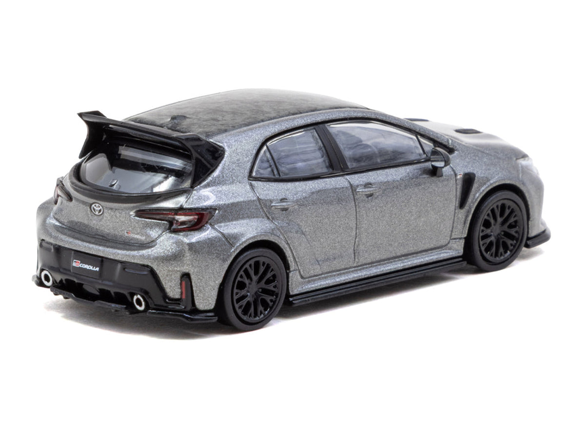 Toyota GR Corolla RHD (Right Hand Drive) Gray Metallic with Metal Oil Can Packaging 'Global64' Series 1/64 Diecast Model Car by Tarmac Works