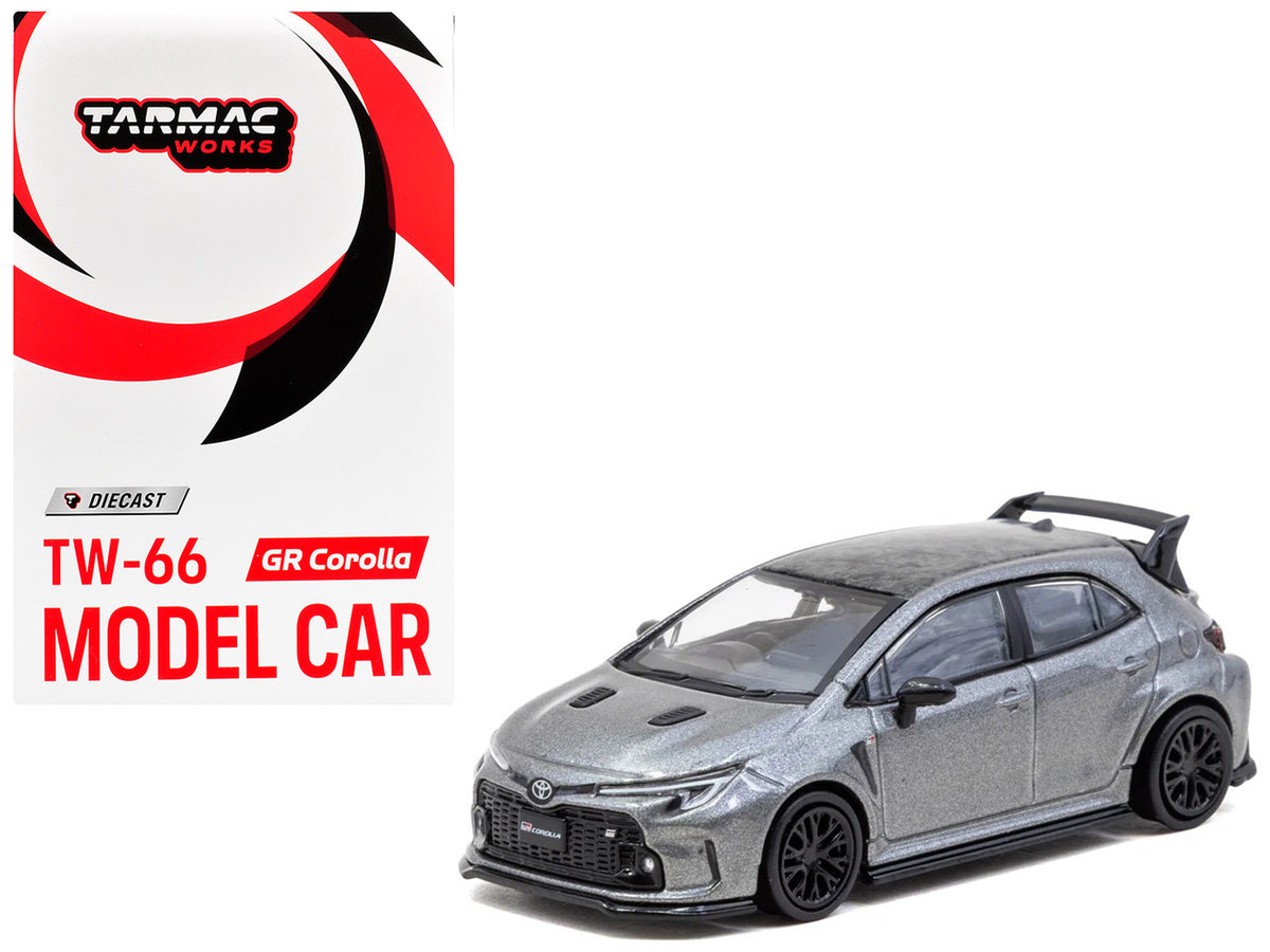 Toyota GR Corolla RHD (Right Hand Drive) Gray Metallic with Metal Oil Can Packaging 'Global64' Series 1/64 Diecast Model Car by Tarmac Works