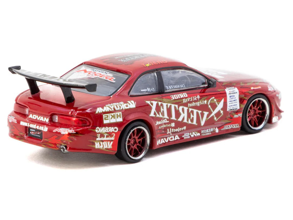 Toyota VERTEX Ridge TE3005 Soarer RHD (Right Hand Drive) Red Metallic with Graphics and Tarmac Cards 'Global64' Series 1/64 Diecast Model Car by Tarmac Works