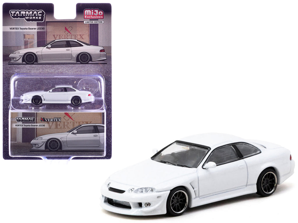 Toyota VERTEX Soarer JZZ30 RHD (Right Hand Drive) White Metallic 'Global64' Series 1/64 Diecast Model Car by Tarmac Works