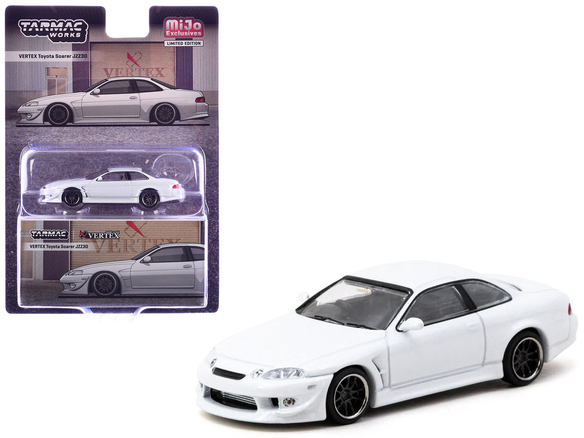 Toyota VERTEX Soarer JZZ30 RHD (Right Hand Drive) White Metallic 'Global64' Series 1/64 Diecast Model Car by Tarmac Works