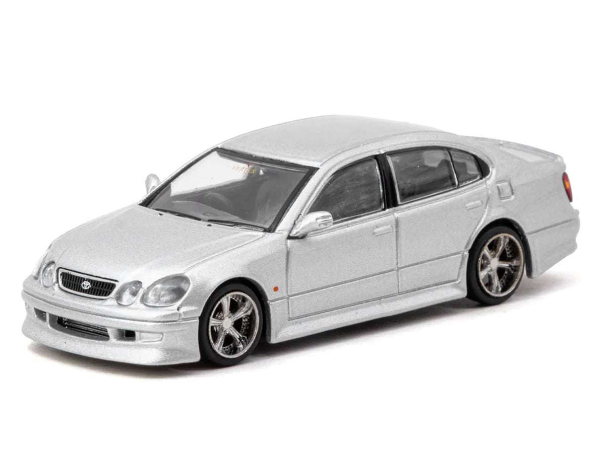 Toyota Vertex Aristo JZS161 RHD (Right Hand Drive) Silver Metallic 'Global64' Series 1/64 Diecast Model Car by Tarmac Works