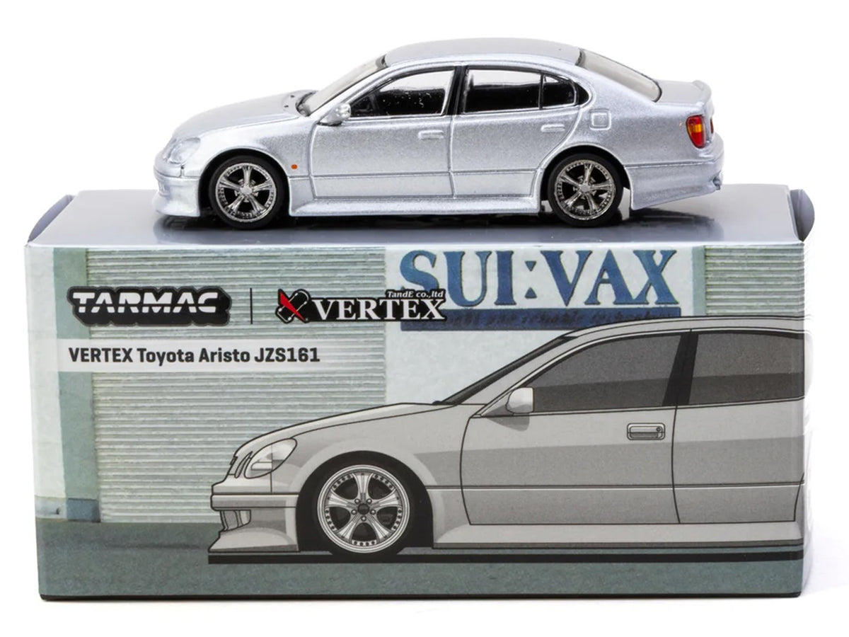 Toyota Vertex Aristo JZS161 RHD (Right Hand Drive) Silver Metallic 'Global64' Series 1/64 Diecast Model Car by Tarmac Works