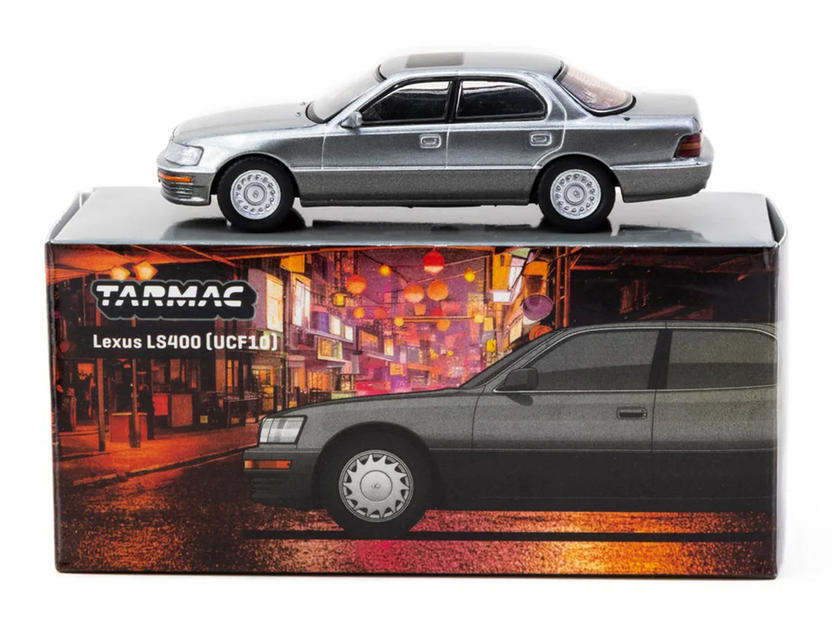 Lexus LS400 RHD (Right Hand Drive) Flint Gray Metallic 'Global64' Series 1/64 Diecast Model Car by Tarmac Works