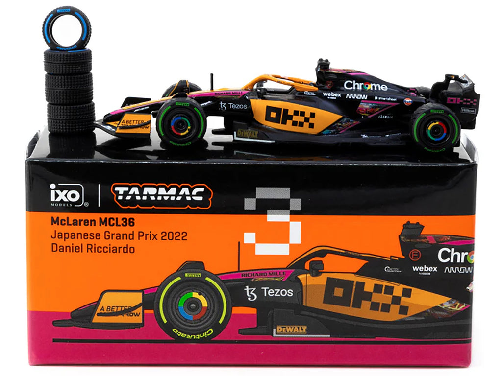 McLaren MCL36 #3 Daniel Ricciardo Formula One F1 'Japanese GP' (2022) 'Global64' Series 1/64 Diecast Model Car by Tarmac Works