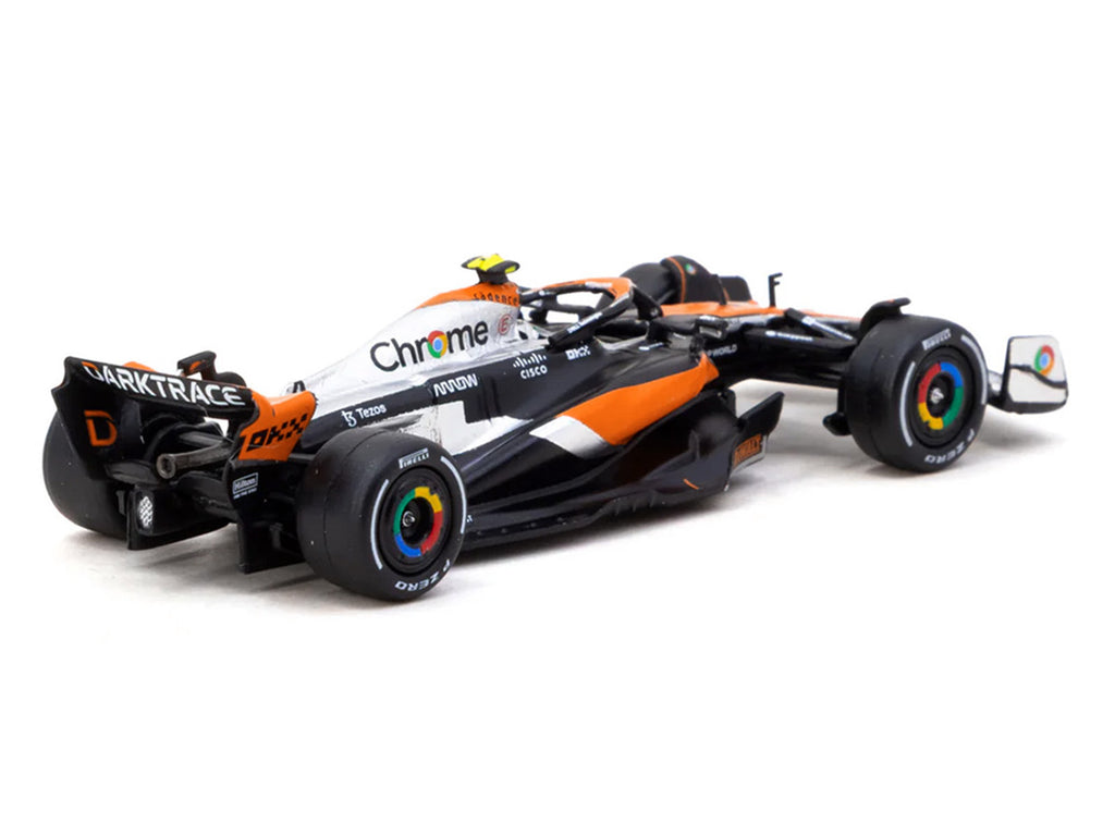 McLaren MCL60 #4 Lando Norris 2nd Place Formula One F1 'British GP' (2023) with Pitboards 'Global64' Series 1/64 Diecast Model Car by Tarmac Works