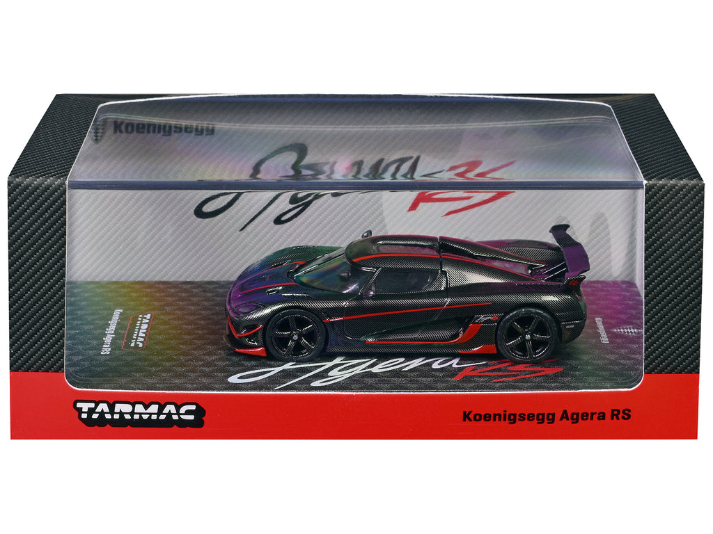 Koenigsegg Agera RS Black Carbon with Red Accents 'Global64' Series 1/64 Diecast Model Car by Tarmac Works