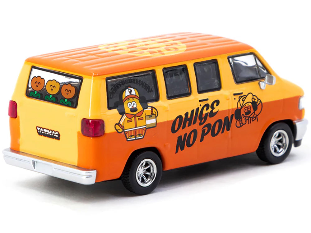 Dodge Van 'Ohige no Pon' Orange Two-Tone 'Global64' Series 1/64 Diecast Model by Tarmac Works