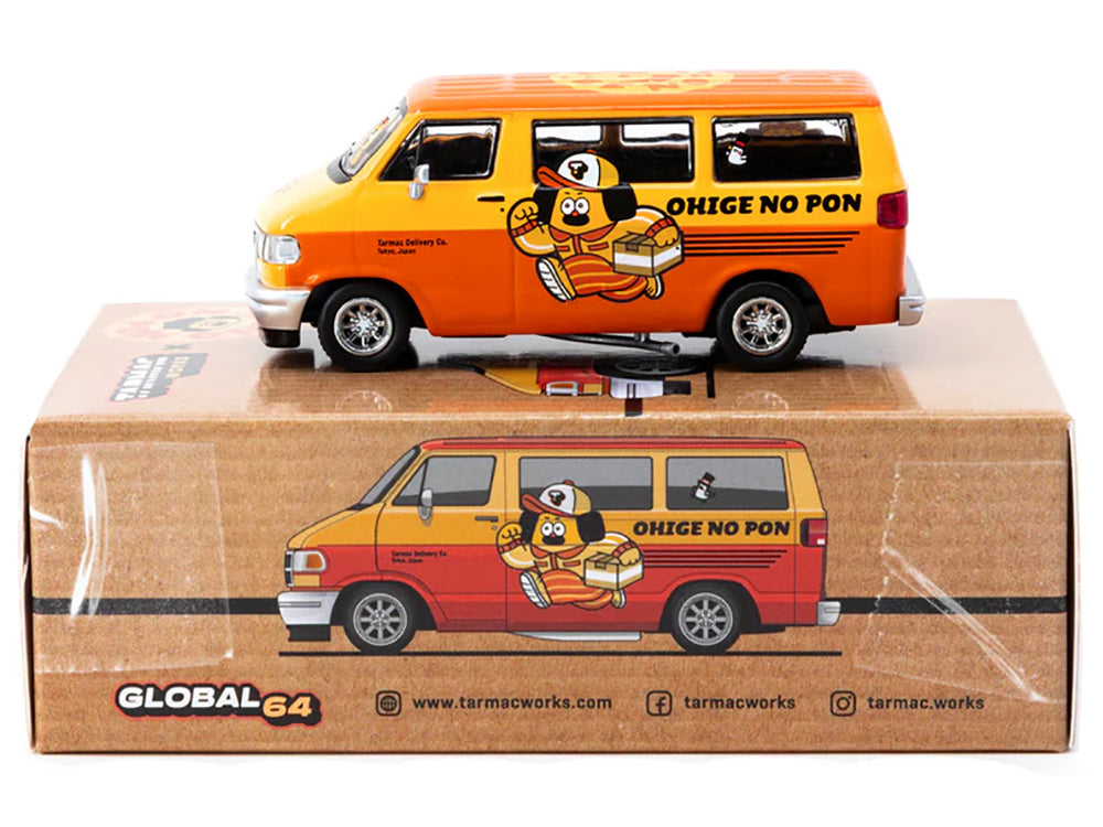 Dodge Van 'Ohige no Pon' Orange Two-Tone 'Global64' Series 1/64 Diecast Model by Tarmac Works