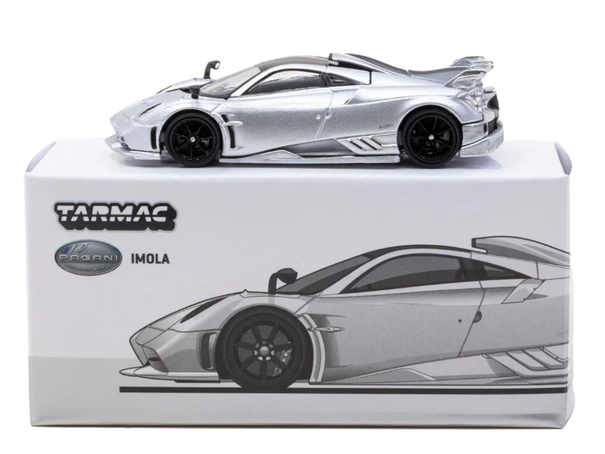 Pagani Imola Matt Silver Metallic with Black Top 'Global64' Series 1/64 Diecast Model Car by Tarmac Works