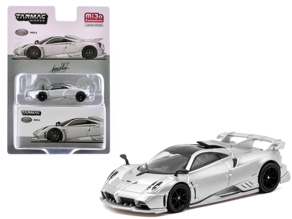 Pagani Imola Matt Silver Metallic with Black Top 'Global64' Series 1/64 Diecast Model Car by Tarmac Works