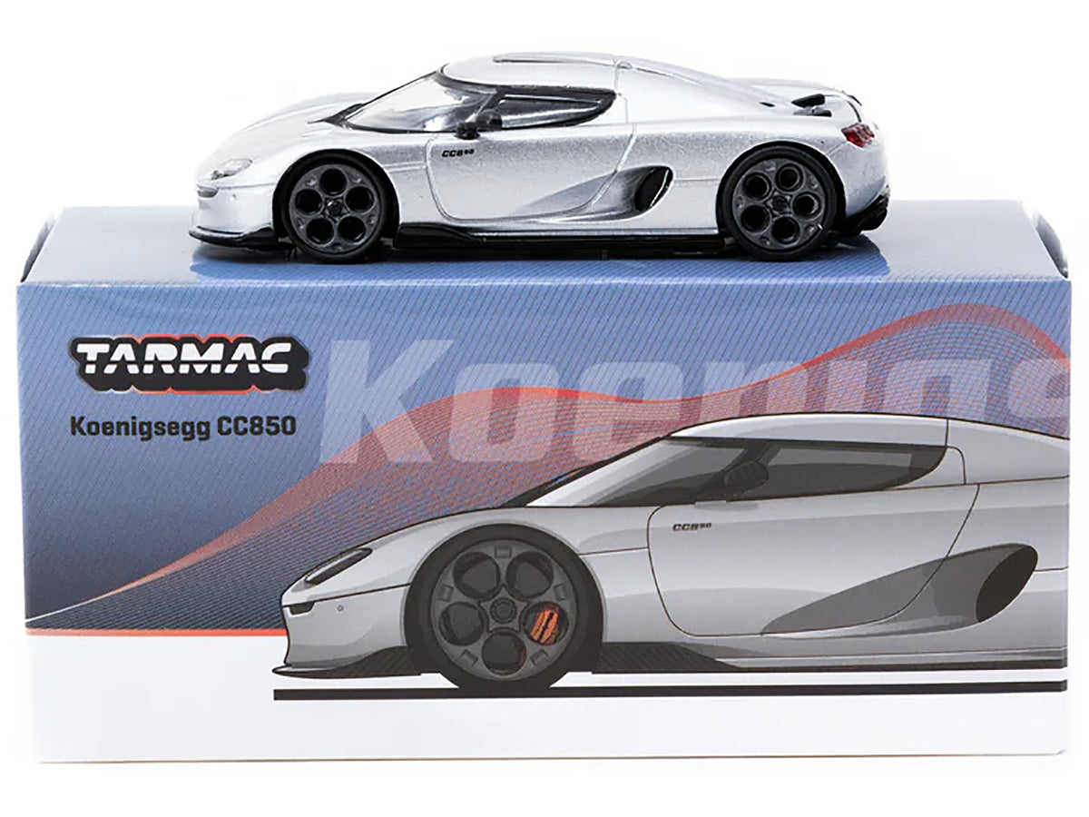 Koenigsegg CC850 Silver Metallic 'Global64' Series 1/64 Diecast Model by Tarmac Works